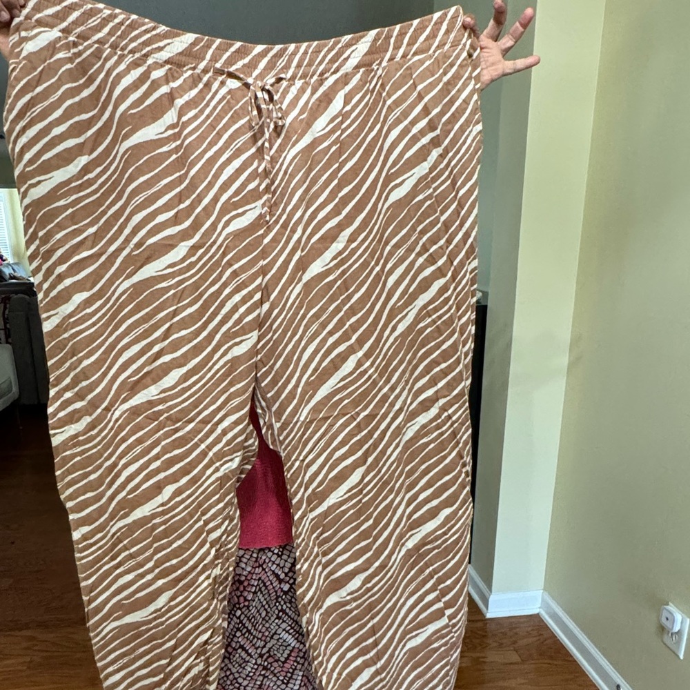 a new day Brown and White Wide Leg Pants